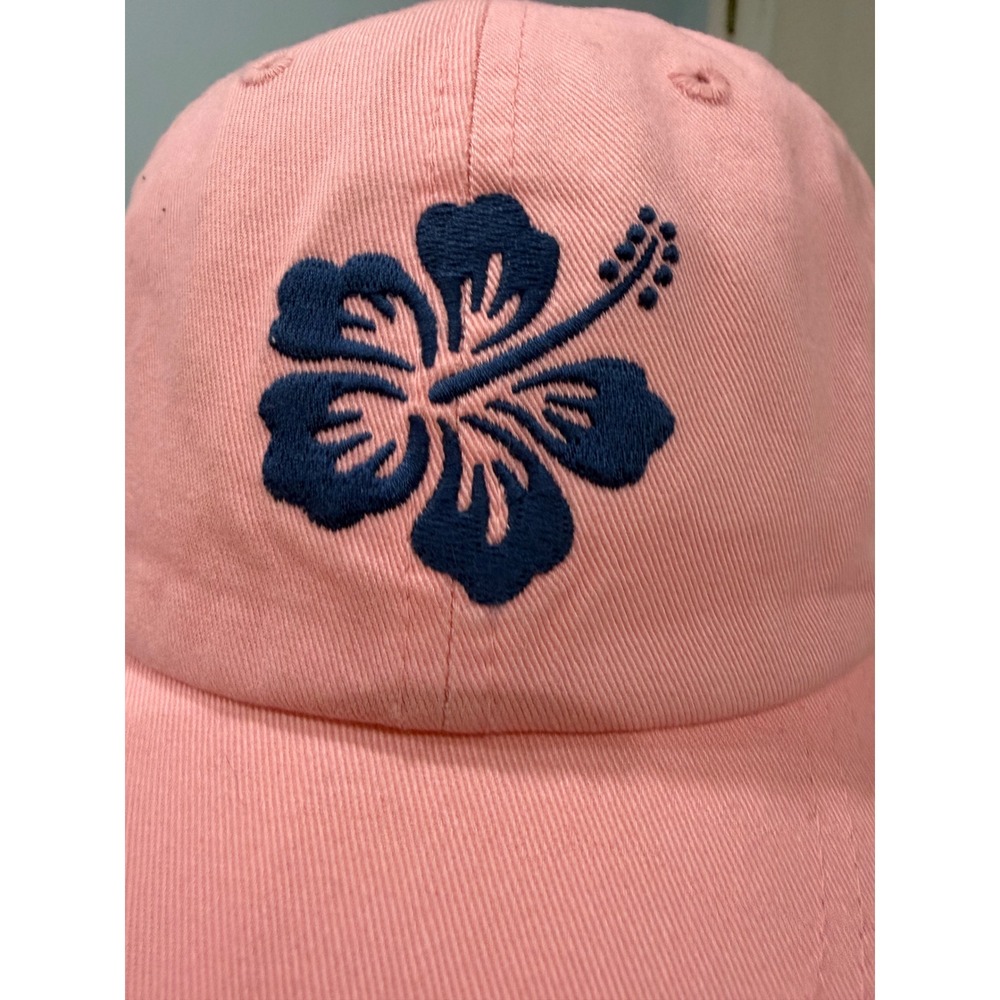 Life is Good Pink Hibiscus Flower Chill Cap Adjustable Baseball Hat NWT